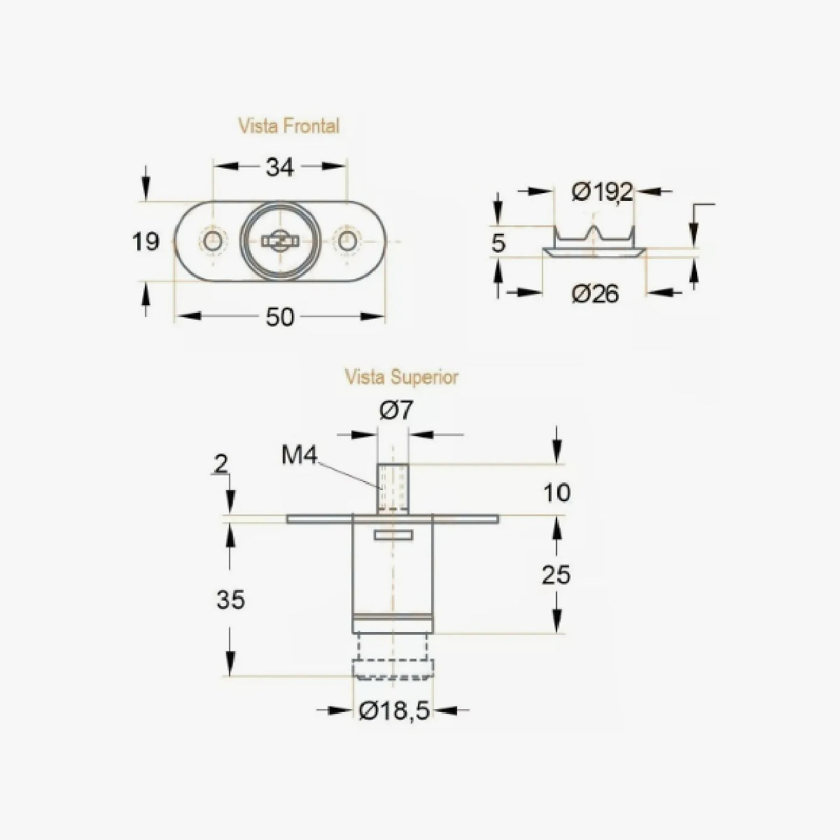 105 CP – Cerradura para Cajón Empuje