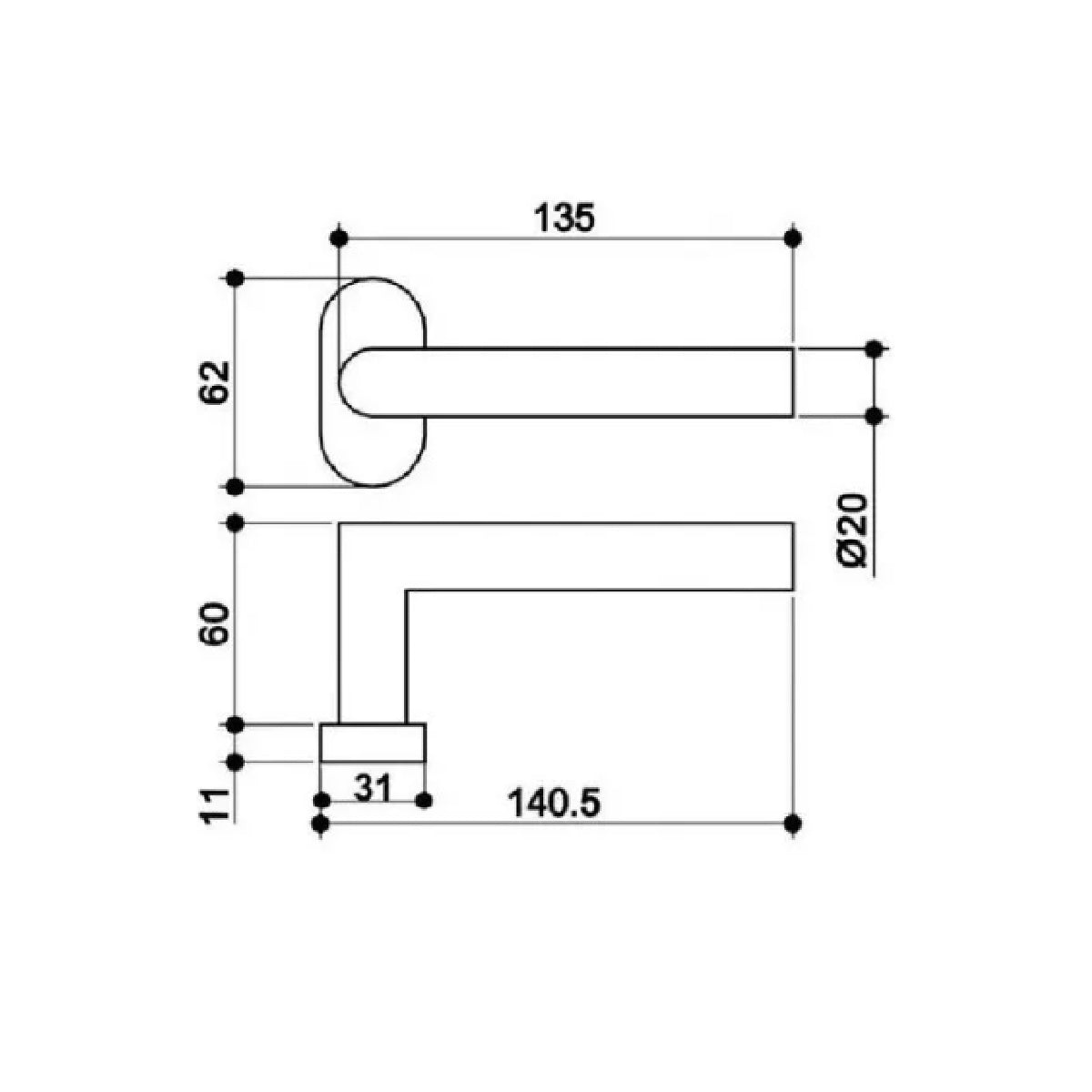 Doble Balancín PFW Modelo TOSHI 19mm ROSETA OVAL